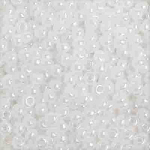 CB1711  opal pearl white pony bead