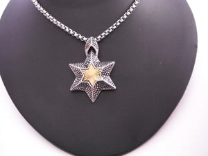 Snake Skin Patterned Star of David Necklace