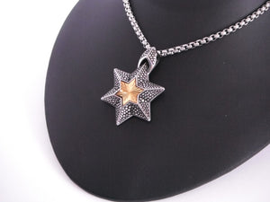 Snake Skin Patterned Star of David Necklace