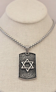 Star of David Tag Necklace