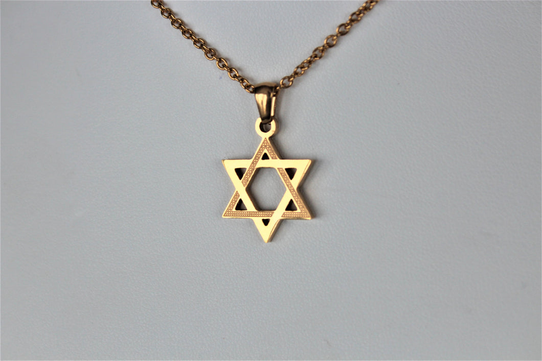 Gold Star of David Necklace