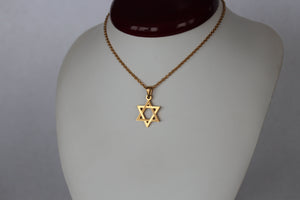 Gold Star of David Necklace