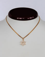 Load image into Gallery viewer, Gold Plated Zirconian Star of David Necklace
