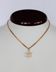 Gold Plated Zirconian Star of David Necklace