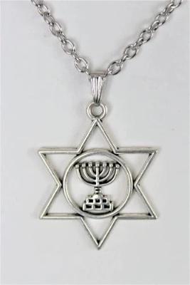 Star of David Menorah Necklace