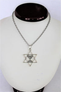 Star of David Menorah Necklace