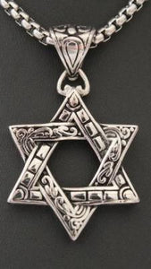 Decorative Stainless Steel Star of David Necklace