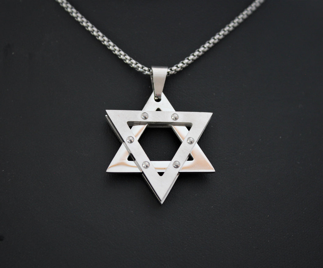 Studded Star of David Necklace