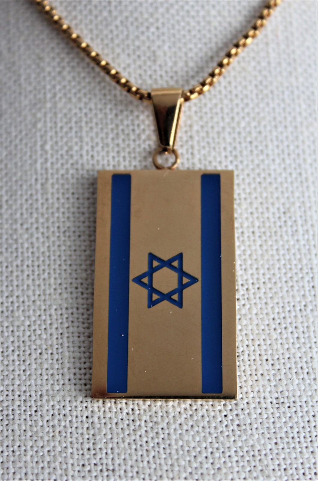 Israel Flag Pendant Necklace