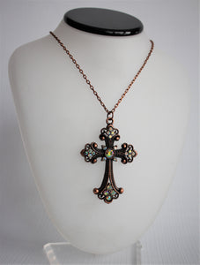 Large Gothic Cross Pendant Necklace