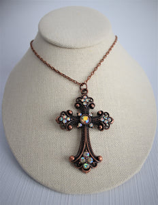 Large Gothic Cross Pendant Necklace