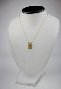 Square Zirconia Pendant with Cross Center