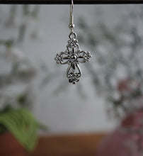 Load image into Gallery viewer, Filigree Cross Earrings
