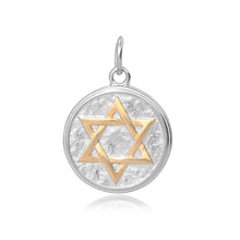 Load image into Gallery viewer, Flat Round Star of David Necklace
