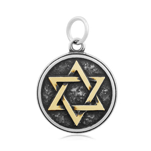 Flat Round Star of David Necklace