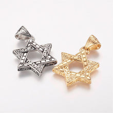 Load image into Gallery viewer, Decorative Stainless Steel Star of David Necklace
