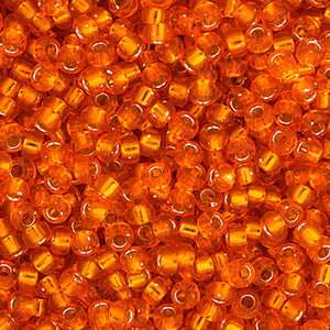 CBM0008v  orange silverlined miyuki seed bead 11/0