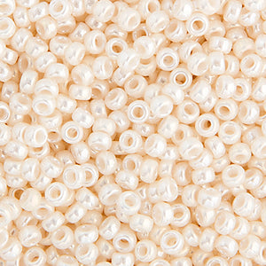 CBM0592v  anitque ivory pearl ceylon miyuki seed bead  11/0